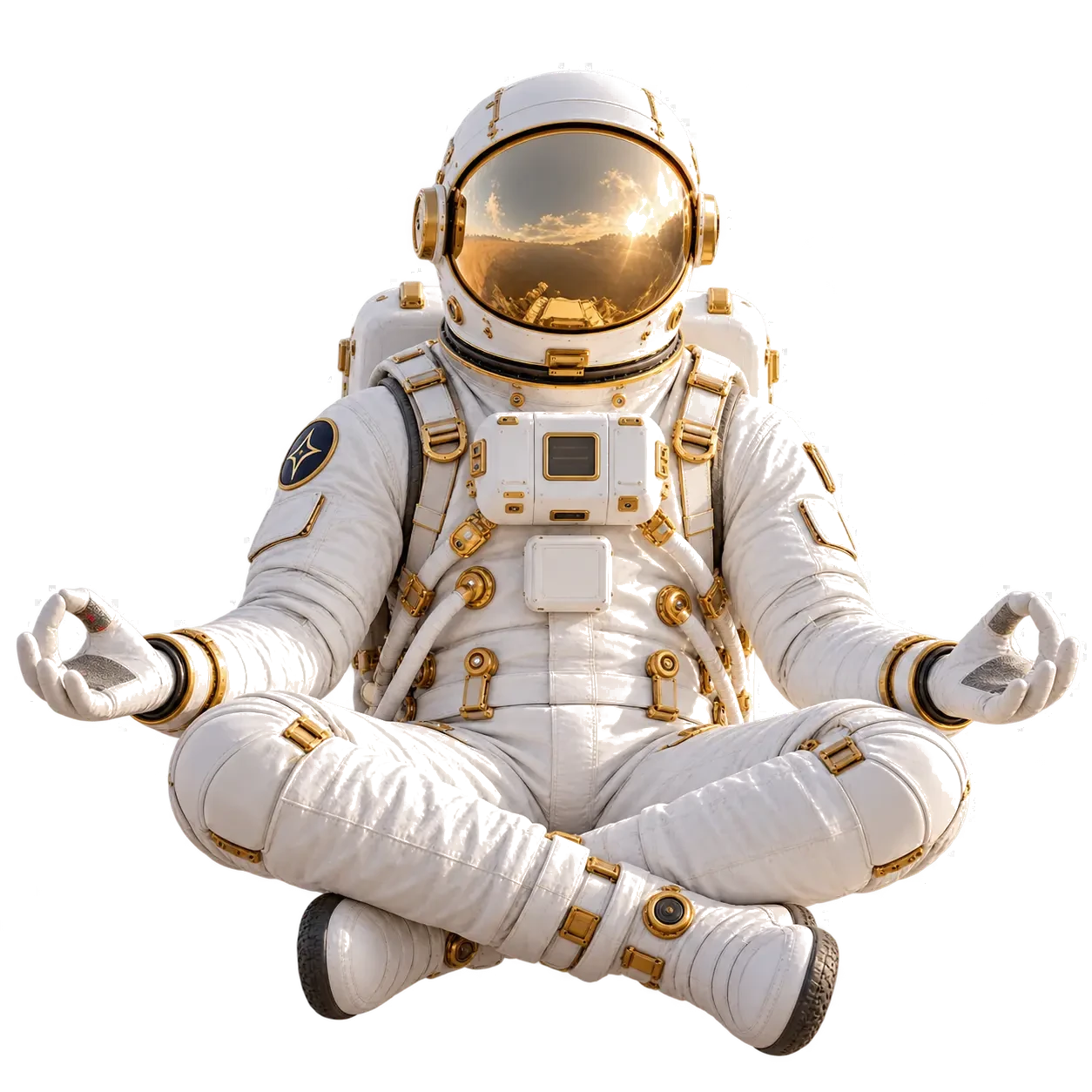 Meditating astronaut